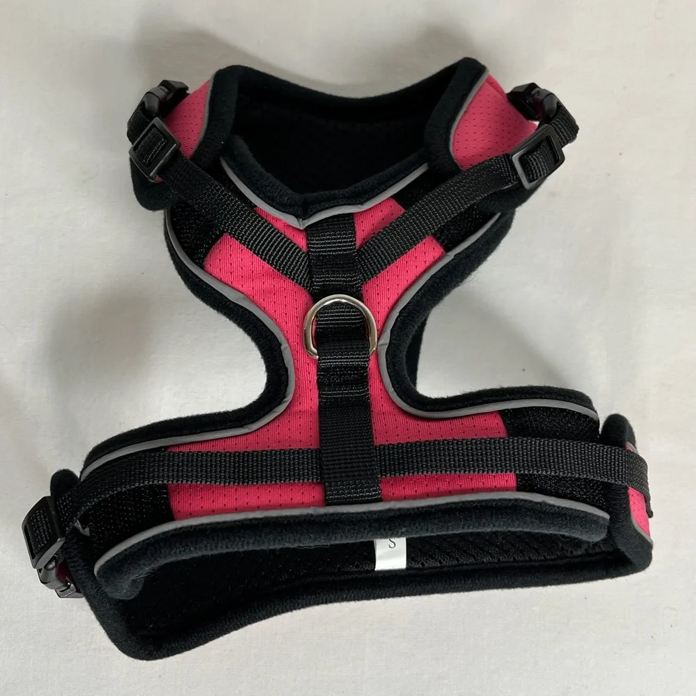 New Hot Pink & Black Mudinpet Cat Harness. Size Small